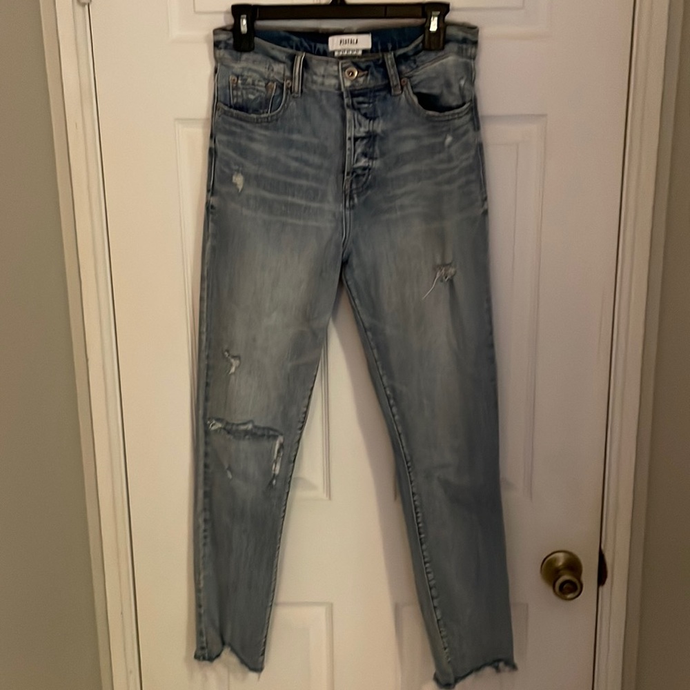 PISTOLA Mid rise skinny crop